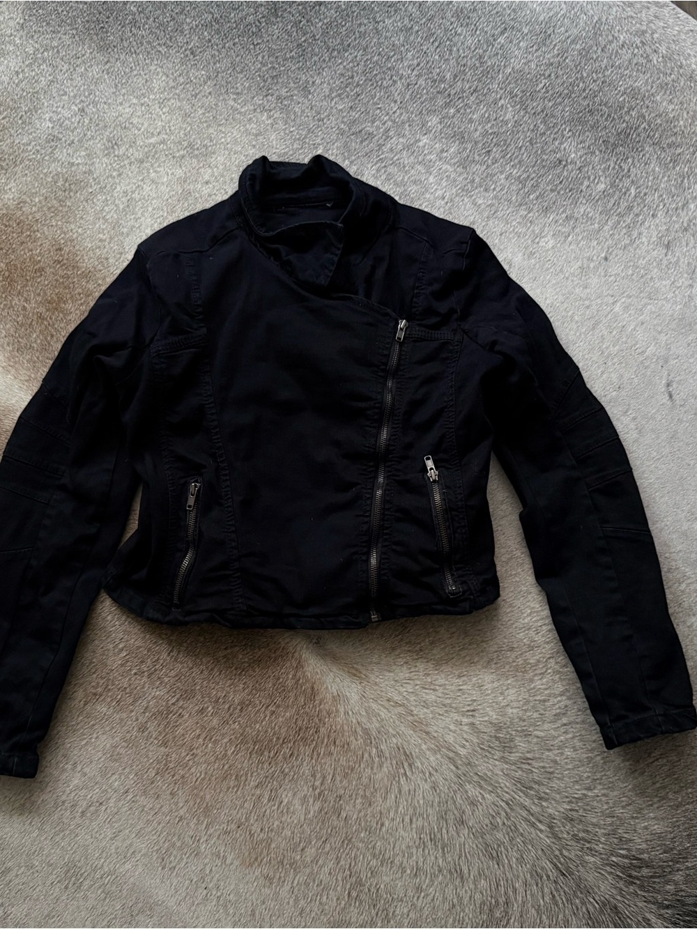 Black Asymmetrical Zip Women's Jacket - Unbranded